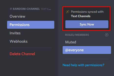 how to sync Discord channels